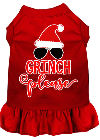 Grinch Please Screen Print Dog Dress Red Xxl (18)