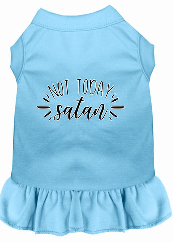 Not Today Satan Screen Print Dog Dress Baby Blue 4x (22)