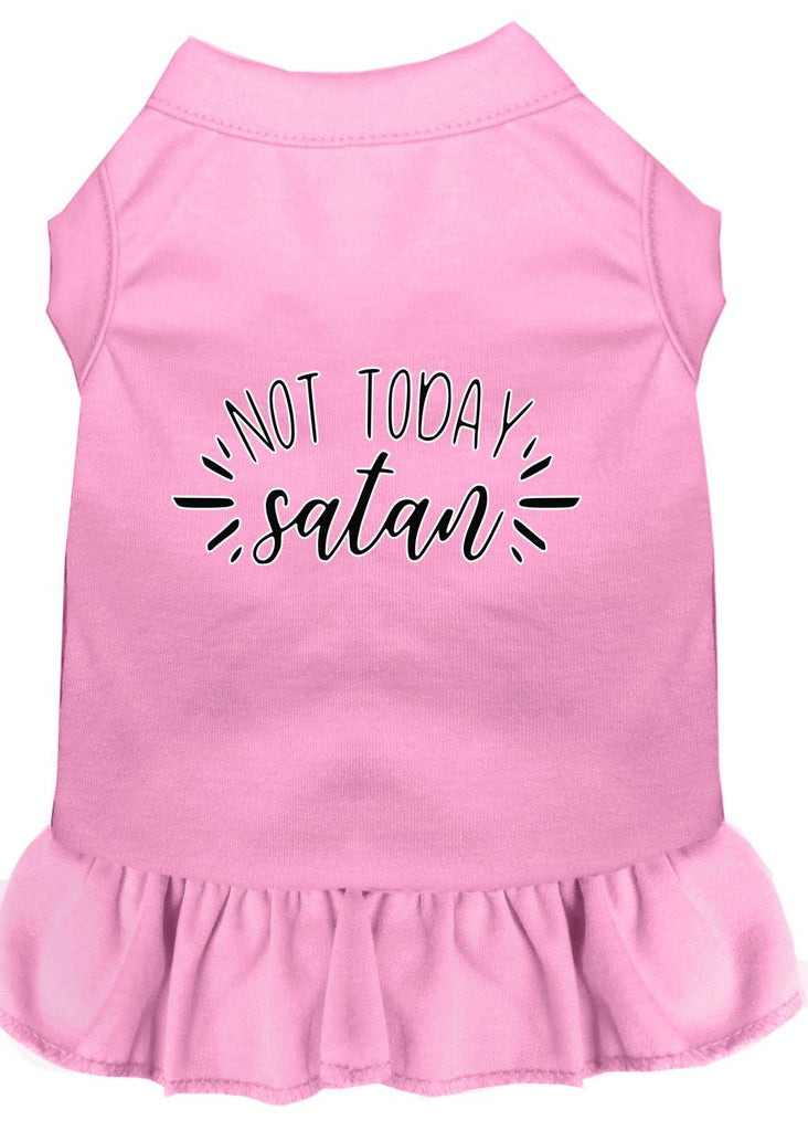 Not Today Satan Screen Print Dog Dress Light Pink Xl (16)