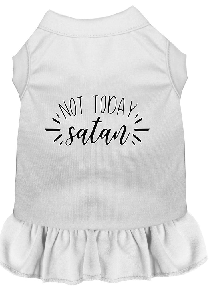 Not Today Satan Screen Print Dog Dress White 4x (22)