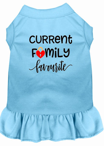 Family Favorite Screen Print Dog Dress Baby Blue 4x