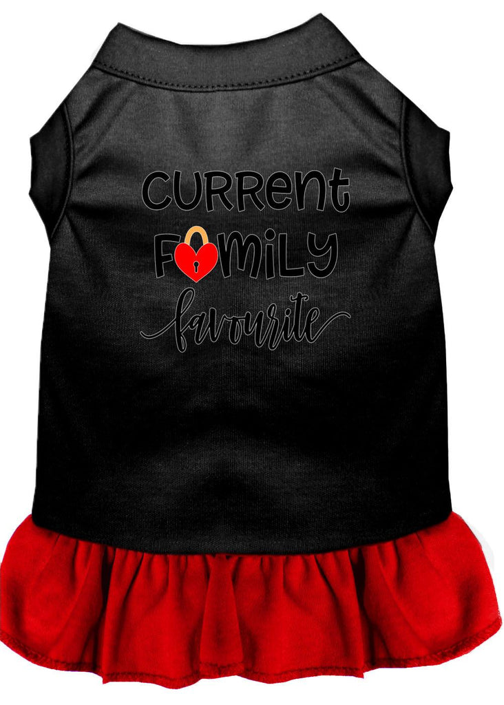 Family Favorite Screen Print Dog Dress Black With Red Lg