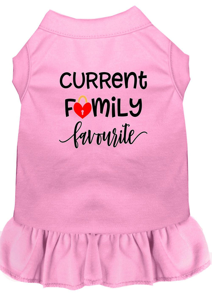 Family Favorite Screen Print Dog Dress Light Pink 4x