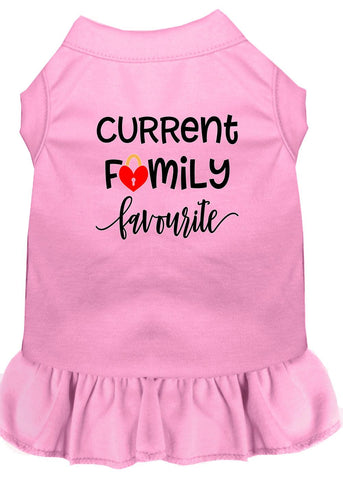 Family Favorite Screen Print Dog Dress Light Pink Xl