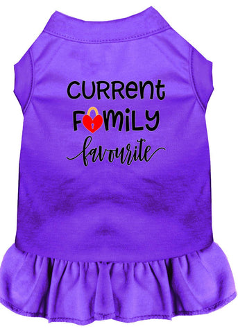 Family Favorite Screen Print Dog Dress Purple 4x