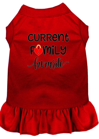 Family Favorite Screen Print Dog Dress Red 4x