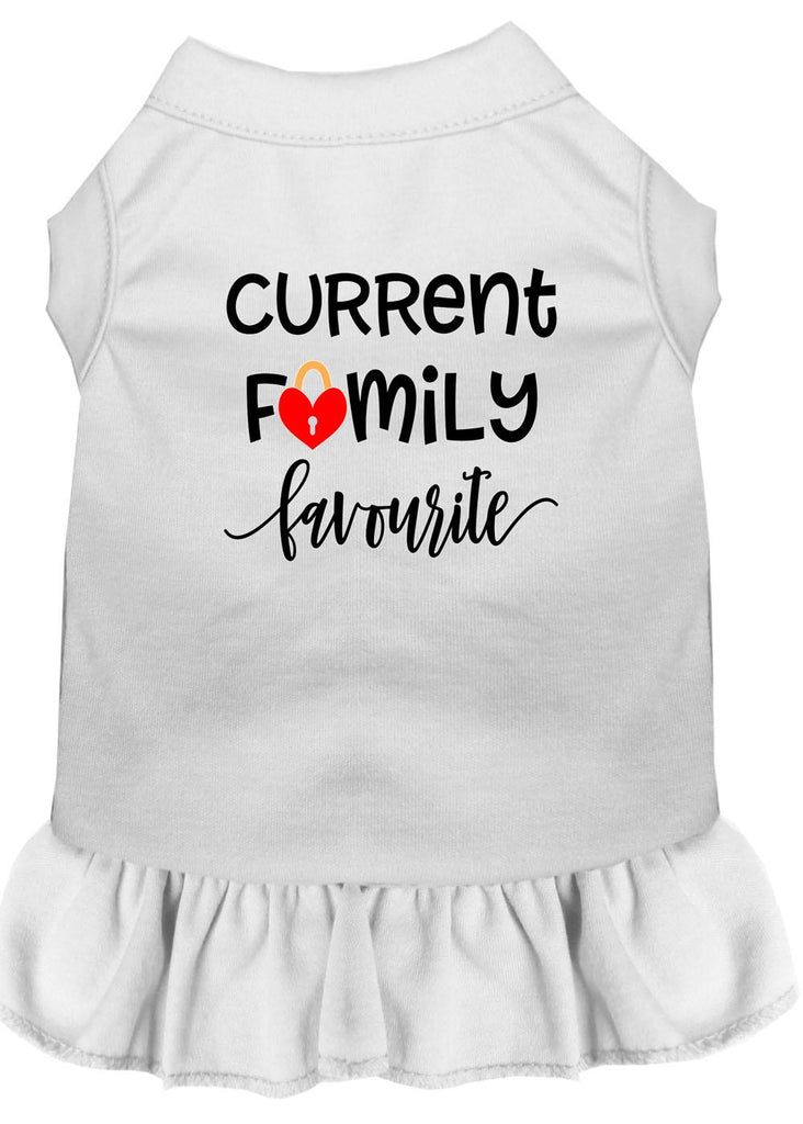 Family Favorite Screen Print Dog Dress White 4x