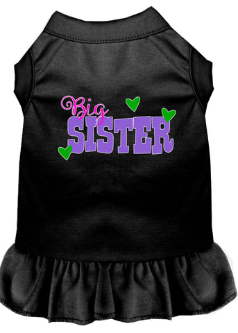 Big Sister Screen Print Dog Dress Black 4x