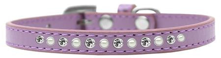 Pearl and Clear Crystal Size 16 Lavender Puppy Collar