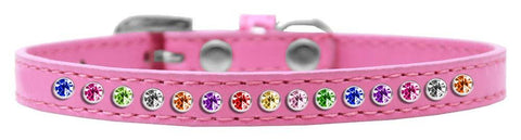 One Row Confetti Size 14 Bright Pink Puppy Collar