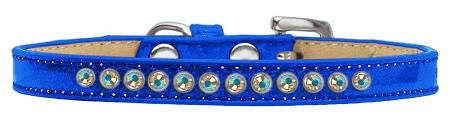 Ab Crystal Size 16 Blue Puppy Ice Cream Collar