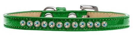 AB Crystal Size 8 Emerald Green Puppy Ice Cream Collar