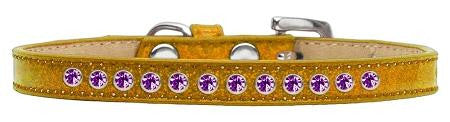 Purple Crystal Size 10 Gold Puppy Ice Cream Collar