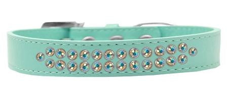 Two Row AB Crystal Size 16 Aqua Dog Collar