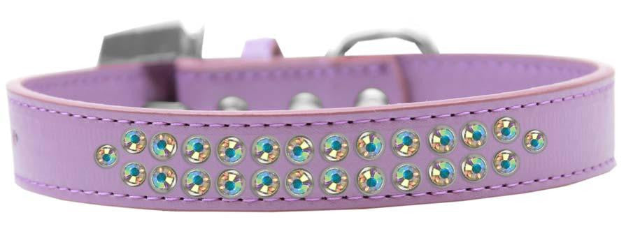 Two Row AB Crystal Size 16 Lavender Dog Collar