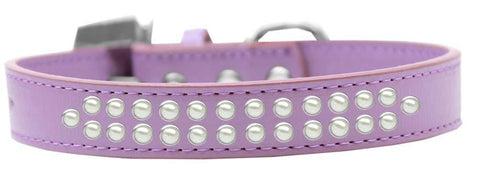 Two Row Pearl Size 12 Lavender Dog Collar