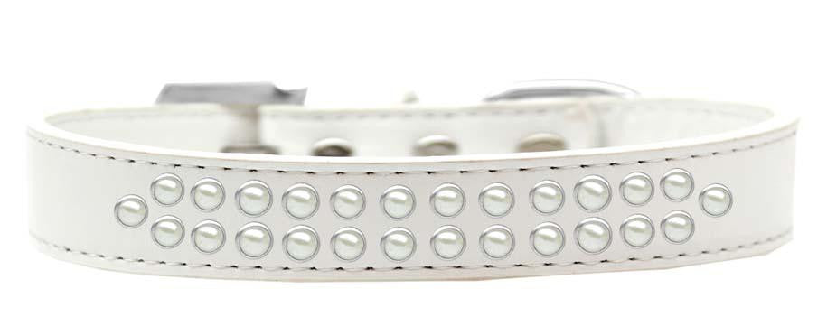 Two Row Pearl Size 14 White Dog Collar