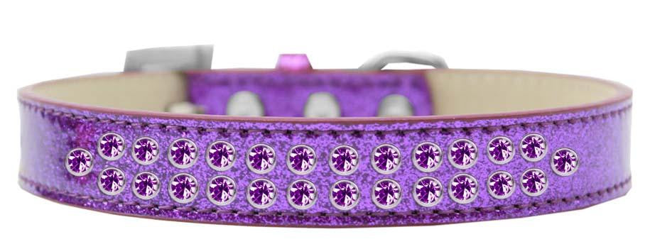 Two Row Purple Crystal Size 12 Purple Ice Cream Dog Collar