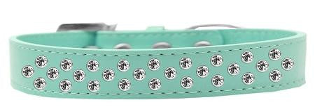 Sprinkles Dog Collar Clear Crystals Size 16 Aqua