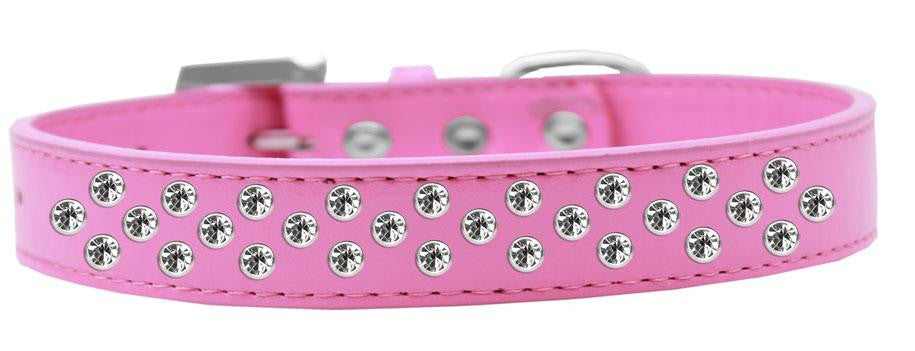 Sprinkles Dog Collar Clear Crystals Size 16 Bright Pink