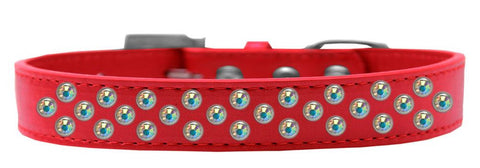 Sprinkles Dog Collar AB Crystals Size 20 Red