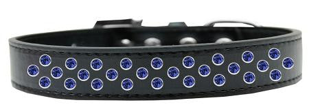 Sprinkles Dog Collar Blue Crystals Size 12 Black