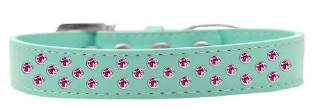 Sprinkles Dog Collar Bright Pink Crystals Size 14 Aqua