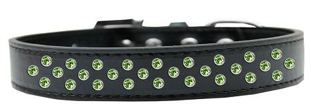 Sprinkles Dog Collar Lime Green Crystals Size 12 Black