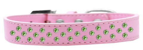 Sprinkles Dog Collar Lime Green Crystals Size 16 Light Pink