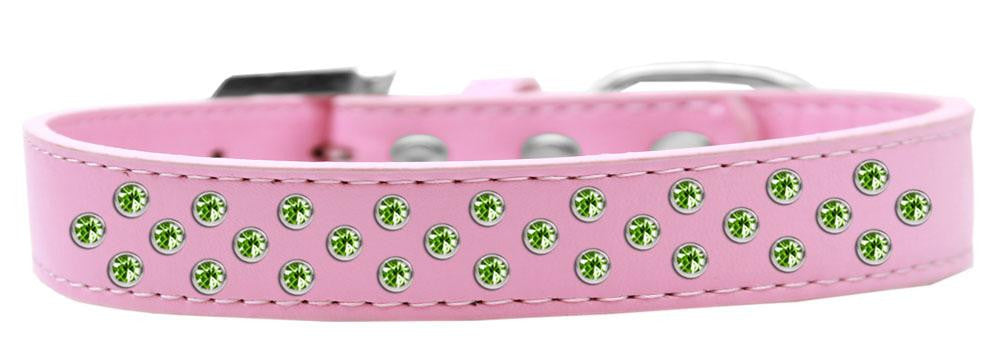 Sprinkles Dog Collar Lime Green Crystals Size 20 Light Pink