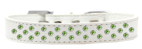 Sprinkles Dog Collar Lime Green Crystals Size 16 White