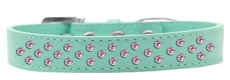 Sprinkles Dog Collar Light Pink Crystals Size 14 Aqua