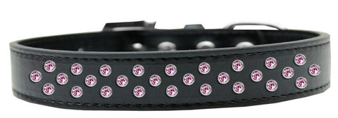 Sprinkles Dog Collar Light Pink Crystals Size 14 Black