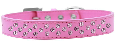 Sprinkles Dog Collar Light Pink Crystals Size 20 Bright Pink