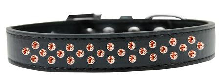 Sprinkles Dog Collar Orange Crystals Size 14 Black