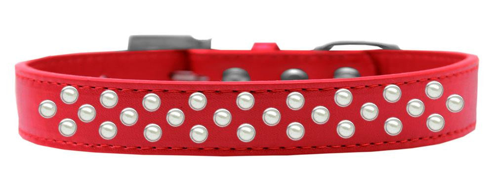 Sprinkles Dog Collar Pearls Size 16 Red