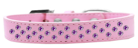 Sprinkles Dog Collar Purple Crystals Size 14 Light Pink