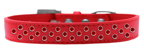 Sprinkles Dog Collar Red Crystals Size 14 Red