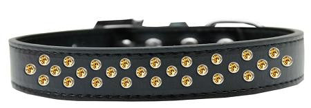 Sprinkles Dog Collar Yellow Crystals Size 16 Black