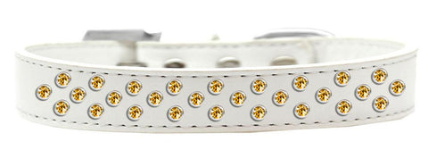 Sprinkles Dog Collar Yellow Crystals Size 12 White