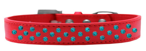 Sprinkles Dog Collar Southwest Turquoise Pearls Size 12 Red