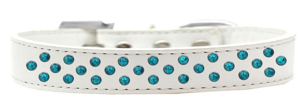 Sprinkles Dog Collar Southwest Turquoise Pearls Size 14 White