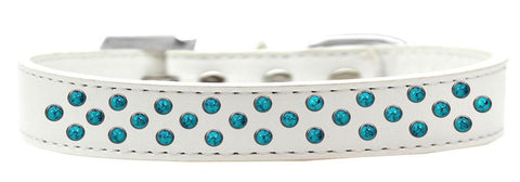 Sprinkles Dog Collar Southwest Turquoise Pearls Size 16 White