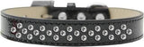 Sprinkles Ice Cream Dog Collar Clear Crystals Size 12 Black