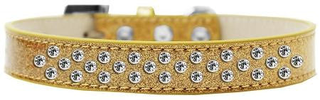 Sprinkles Ice Cream Dog Collar Clear Crystals Size 12 Gold