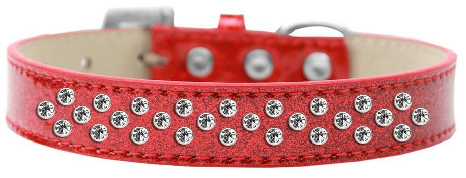 Sprinkles Ice Cream Dog Collar Clear Crystals Size 16 Red