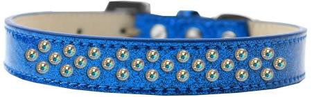 Sprinkles Ice Cream Dog Collar AB Crystals Size 18 Blue