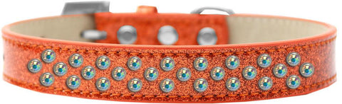 Sprinkles Ice Cream Dog Collar AB Crystals Size 16 Orange