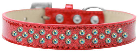 Sprinkles Ice Cream Dog Collar AB Crystals Size 14 Red