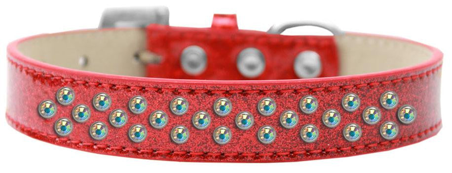 Sprinkles Ice Cream Dog Collar AB Crystals Size 18 Red